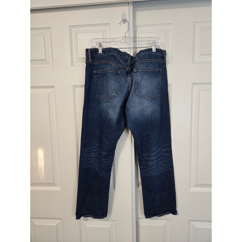 Gap 1969 Sexy Boyfriend Cropped Jeans 32r Dark Wash Relaxed Fit Denim Pants - Picture 2 of 5
